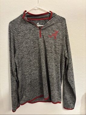 Alabama Colosseum Gray Heather Pullover with Red Trim size S